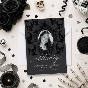 Tod Ihrer 20's Obituary Card Einladung