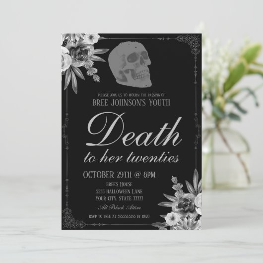 Tod ihrer Zwanzigerwohnung Einladung (Stehend Vorderseite)