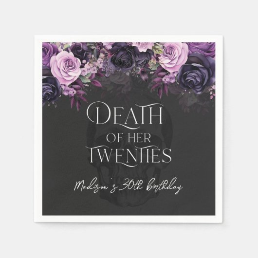 Tod ihres zwanzigsten 30. Party Serviette (Vorderseite)