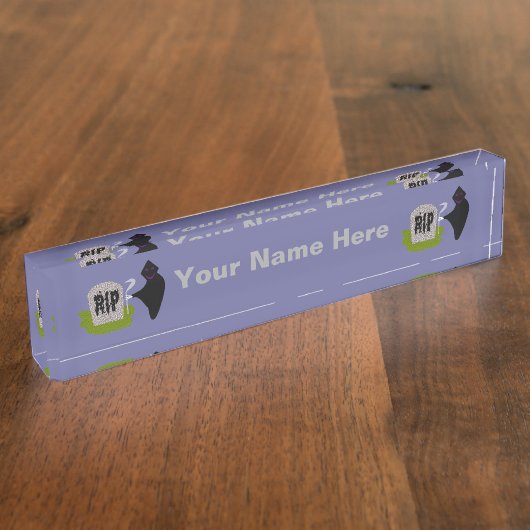 Tod im Friedhof Benutzerdefinierter Schreibtisch Namensplakette (Seite)