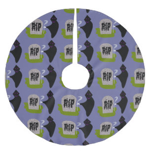 Tod im Friedhof Halloween-Baumrock Polyester Weihnachtsbaumdecke