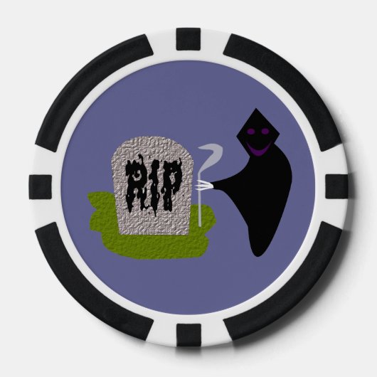 Tod im Friedhof Halloween Pokerchips (Vorderseite)