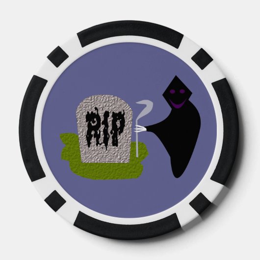 Tod im Friedhof Halloween Pokerchips (Rückseite)
