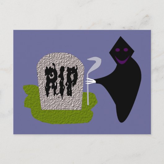 Tod im Friedhof Halloween Postkarte (Vorderseite)