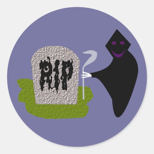 Tod im Friedhof Halloween Stickers (Vorderseite)