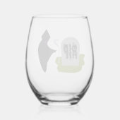 Tod im Friedhof Halloween Weinglas Ohne Stiel (Rückseite)