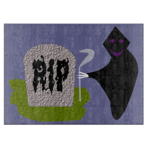 Tod im Friedhof HalloweenGlass Cutting Board Schneidebrett