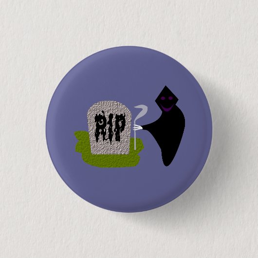 Tod im Halloween-Friedhof Button (Vorderseite)
