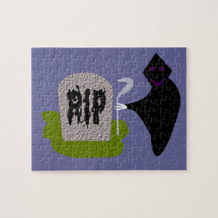 Tod im Halloween-Puzzle des Friedhofs Puzzle