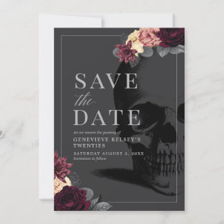 Tod in deinem 20er Party Save the Date mit der Blu Einladung
