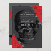 Tod in der Party Einladung der 20 mit Rote Rosen (Vorne/Hinten)