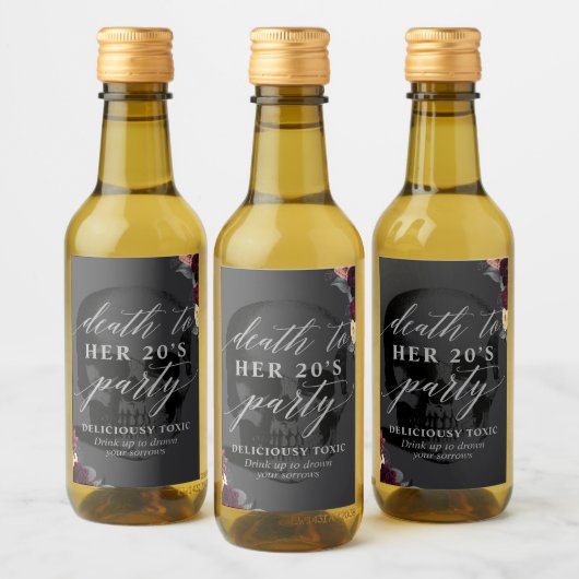 Tod in Ihren 20er Mini Wein Flaschen Etikett Set (Flaschen)