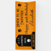 Tod in meinem 20er-Jahre Orange & Black 30. Geburt Banner (Vertikal)