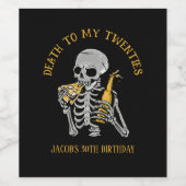 Tod in meinen 20ern weinetikett (Einzelnes Label)