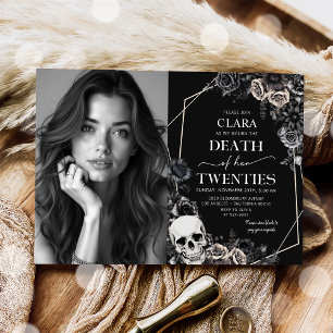 Tod in meinen zwanziger Jahren, florales 30. Gebur Einladung