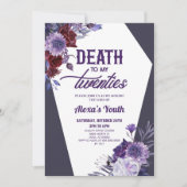 Tod in meinen zwanziger Jahren, florales 30. Gebur Einladung (Vorderseite)