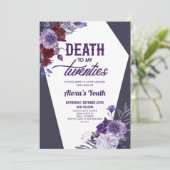 Tod in meinen zwanziger Jahren, florales 30. Gebur Einladung (Stehend Vorderseite)