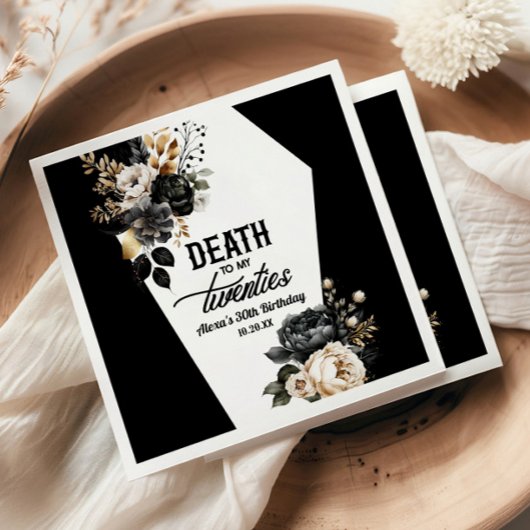 Tod in meinen zwanziger Jahren, florales 30. Gebur Serviette