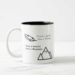 Tod ist heller als eine Feder Zweifarbige Tasse