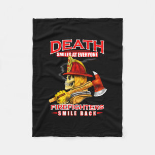 Tod lächelt an jedem Feuerwehrmann Fleecedecke