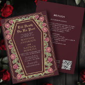 Tod machen uns Teil Gold Red Gothic Wedding QR Cod Einladung