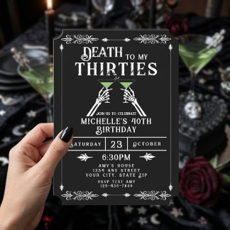 Tod meinen 30ern Trendiger Gothic 40. Geburtstag Einladung