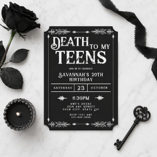 Tod meinen Teenager-Trend Gothic 20. Geburtstag Einladung