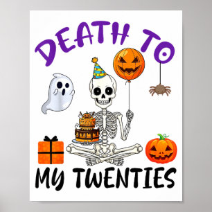 Tod meinen Zwanzigern Lustiger Skelett-Halloween 2 Poster