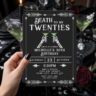 Tod meinen Zwanzigern Trendiger Gothic 30. Geburts Einladung