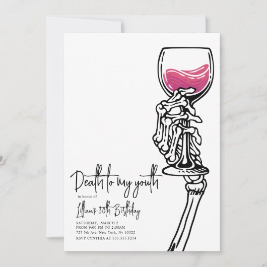 Tod meiner Jugend Einladung zum Geburtstag (Vorderseite)