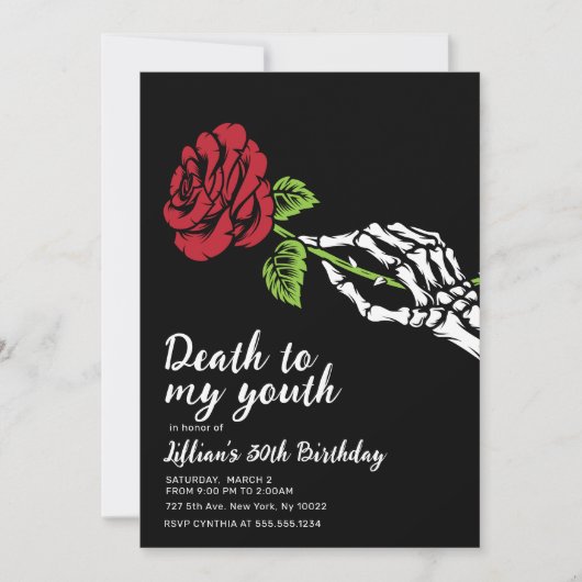 Tod meiner Jugend Einladung zum Geburtstag (Vorderseite)