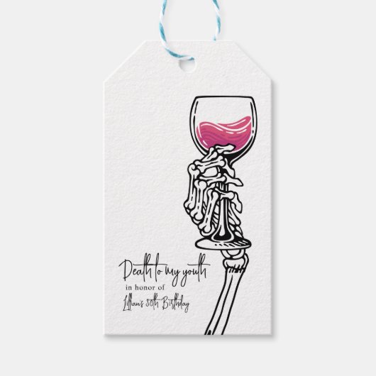 Tod meiner Jugend Einladung zum Geburtstag Geschenkanhänger (Vorderseite)