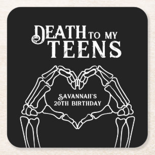 Tod meiner Teenager-Trend-Gothic-20-Geburtstag Rechteckiger Pappuntersetzer