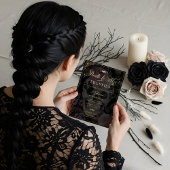 Tod meiner zwanziger Blumengotik Schädel Geburtsta Folieneinladung