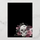 Tod meiner zwanziger Blumengotik Schädel Geburtsta Folieneinladung (Rückseite)