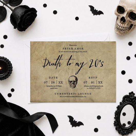 Tod meines 20. Party Einladung