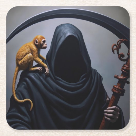 Tod mit einer Ape Rechteckiger Pappuntersetzer (Vorderseite)