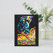 Tod mit einer Scythe Halloween-Karte Postkarte (Stehend Vorderseite)