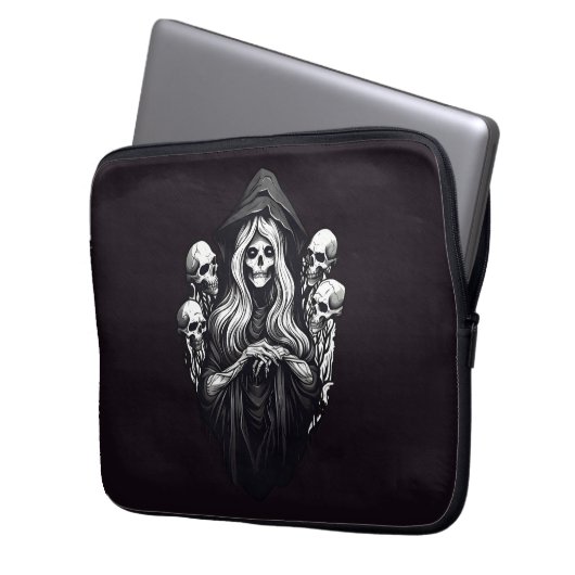 Tod mit Schädeln Laptopschutzhülle (Vorderseite Links)