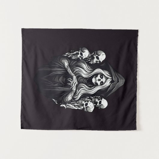 Tod mit Schädeln Wandteppich (Vorderseite (Horizontal))