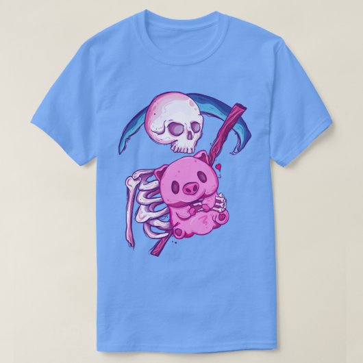Tod mit seinem Schwein T-Shirt (Design vorne)