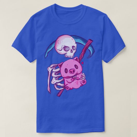 Tod mit seinem Schwein T-Shirt (Design vorne)