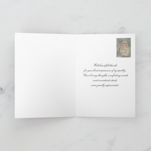 Tod oder Beileid Danke Karte — Schmetterling (Innenseite)