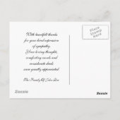 Tod oder Beileid Danke Postcard — Schmetterling Postkarte (Rückseite)