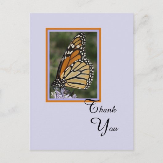 Tod oder Beileid Danke Postcard — Schmetterling Postkarte (Vorderseite)