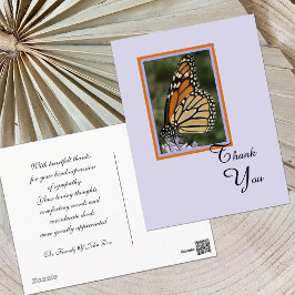 Tod oder Beileid Danke Postcard — Schmetterling Postkarte