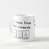 Tod periodische Tabellenname-Tasse Kaffeetasse (Vorderseite Links)