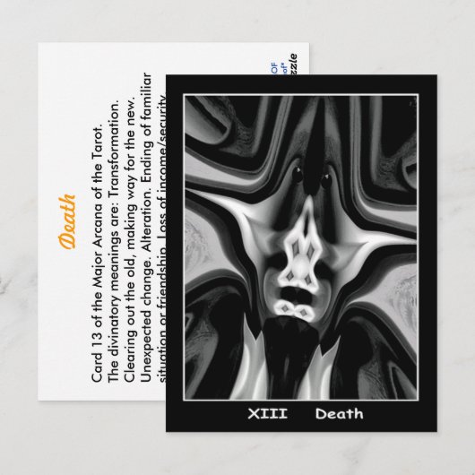 Tod Postkarte (Vorne/Hinten)