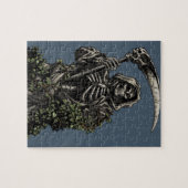 Tod - schlechter Skeleton grimmiger Sensenmann mit Puzzle (Horizontal)