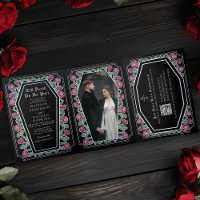 Tod tun wir Teil Rose Black Gothic Wedding QR Code